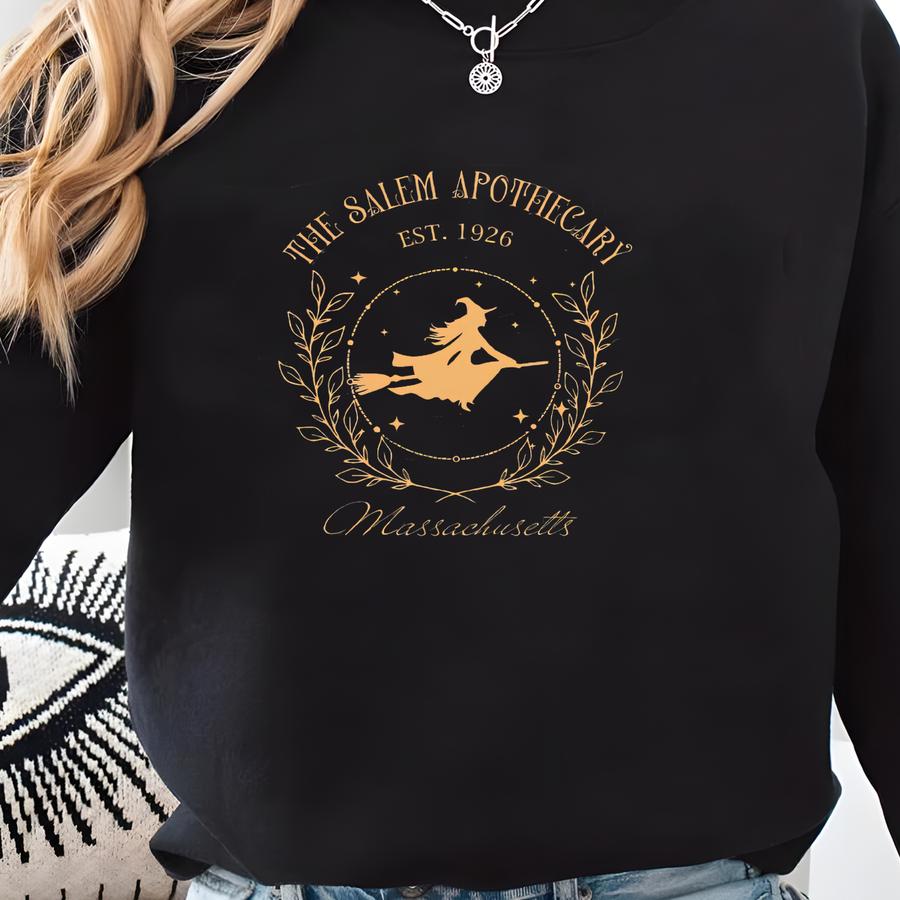 M Massachusetts Shirt, Vintage Witch Graphic Tshirt, Spooky M Est 1626 Shirt, Retro Halloween Shirt, Gothic Witchy Fall Outfit Sweatshirt