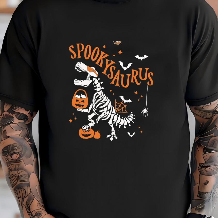 ® Spookysaurus Dinosaur Halloween Shirt, Dinosaur Skeleton Sweatshirt, Halloween Party Shirt, Spooky Halloween Gift T-shirt