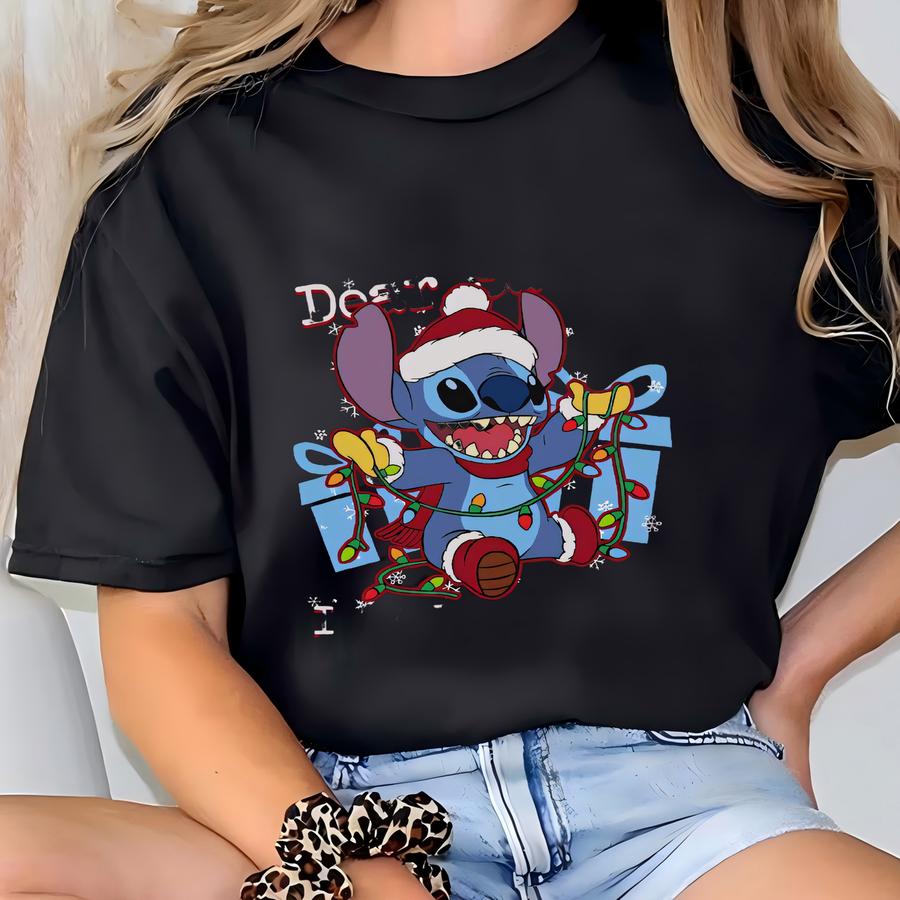 Dear Santa I Can Explain Sweatshirt, Stitch Christmas Shirt, Family Christmas Party 2025, Lilo And Stitch Kids Christmas Tee T-shirt