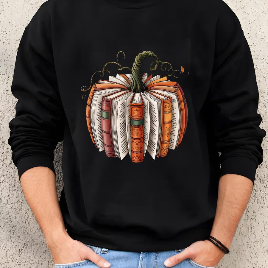 Fall Book Pumpkin Halloween Sweatshirt, Halloween Book Lover Hoodie, Fall Bookish Shirt, Pumpkin Book Shirt, Pumpkin Sweater, Fall Shirt Sweatshirt