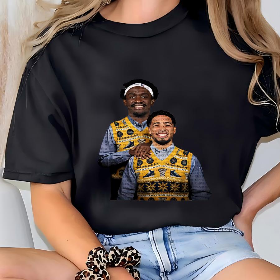 Step Brothers Tyrese Haliburton Pascal Siakam Christmas Hoodie – Funny Holiday Basketball Ugly Sweater Style Graphic Tee For Fans T-shirt