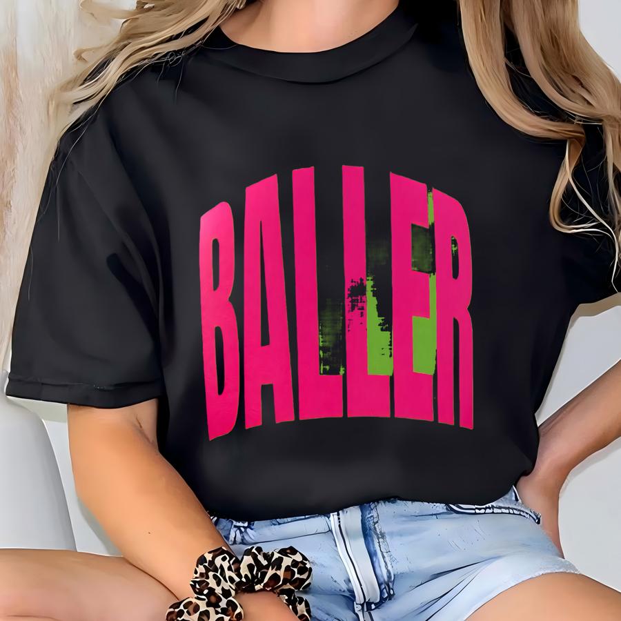 Baller Pickleball Hat – Neon Green Mesh , Game Day Cap T-shirt