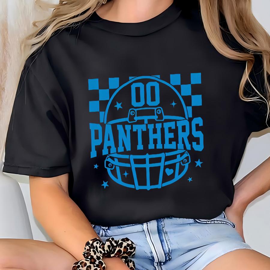 Blue Panthers Game Day Tee | Football Season Outfit For Women, Men Kids T-shirt