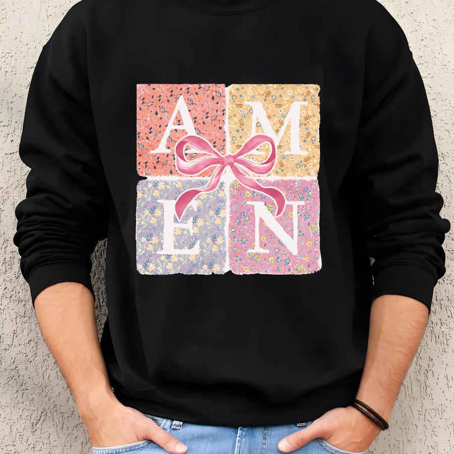 Amen Christian Floral Die-cut Magnet, Christian Home Decor Sweatshirt