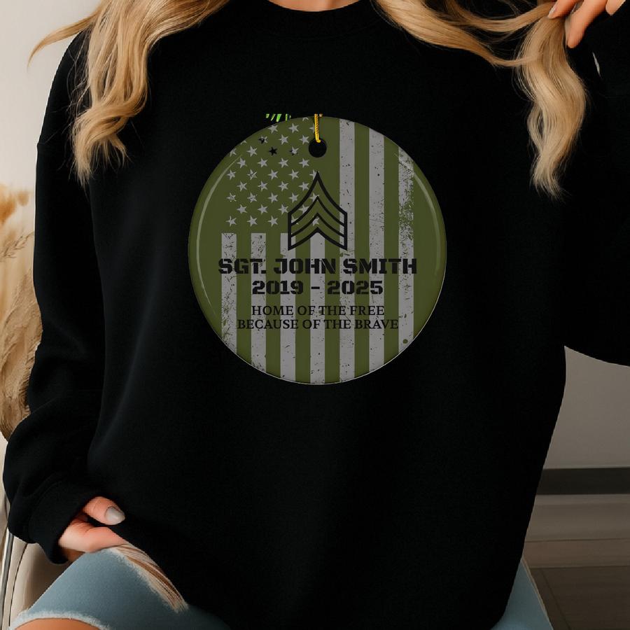 Personalized Christmas Ornament | Military Dad Gifts | Veteran Gifts Sweatshirt