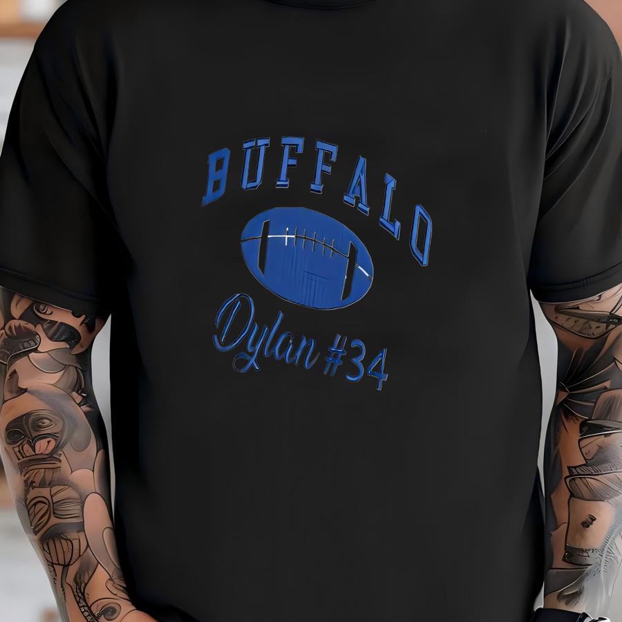 Buffalo Quarter Zip Sweatshirt – Personalized Name Number Football Pullover, Custom Cozy Game Day T-shirt