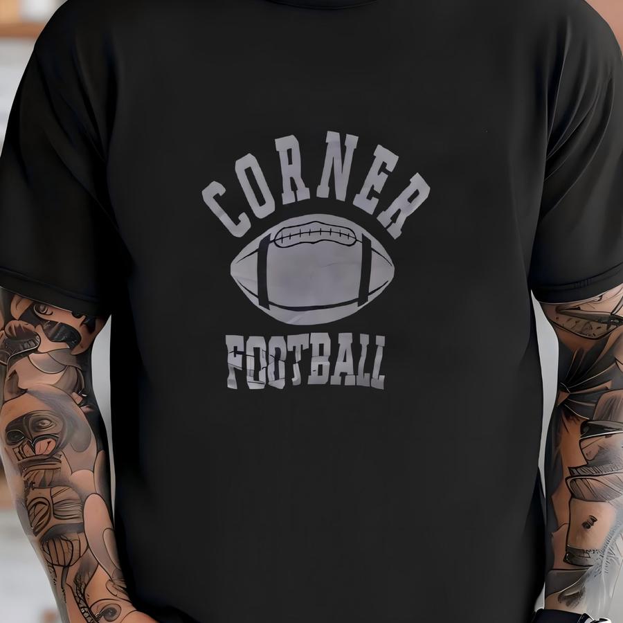 90s Corner Football Sweatshirt, Vintage Jerzees Unisex Black Pullover, Casual Sportswear, Gift For Football Fans, Women's Xl T-shirt