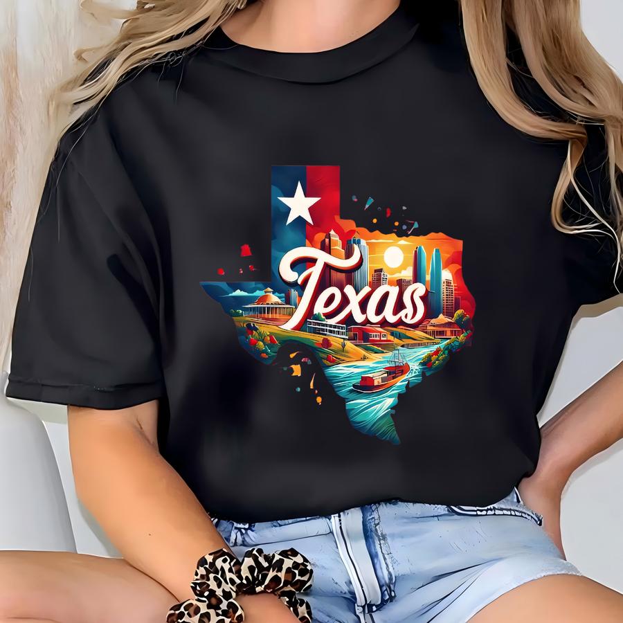 Texas Graphic Hoodie, Texas State Map Crewneck, Texas View Hoodie, Texas Souvenir, Texas Trip Gift Shirt, Texas Tee, Texas State Sweatshirt T-shirt