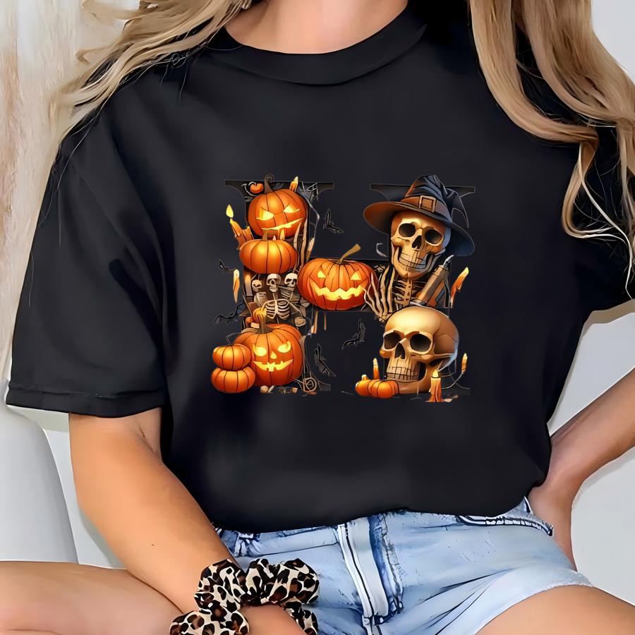 Personalized Scary Pumpkin Halloween Trick Or Treat Tee | Kids Custom Boo T-shirt