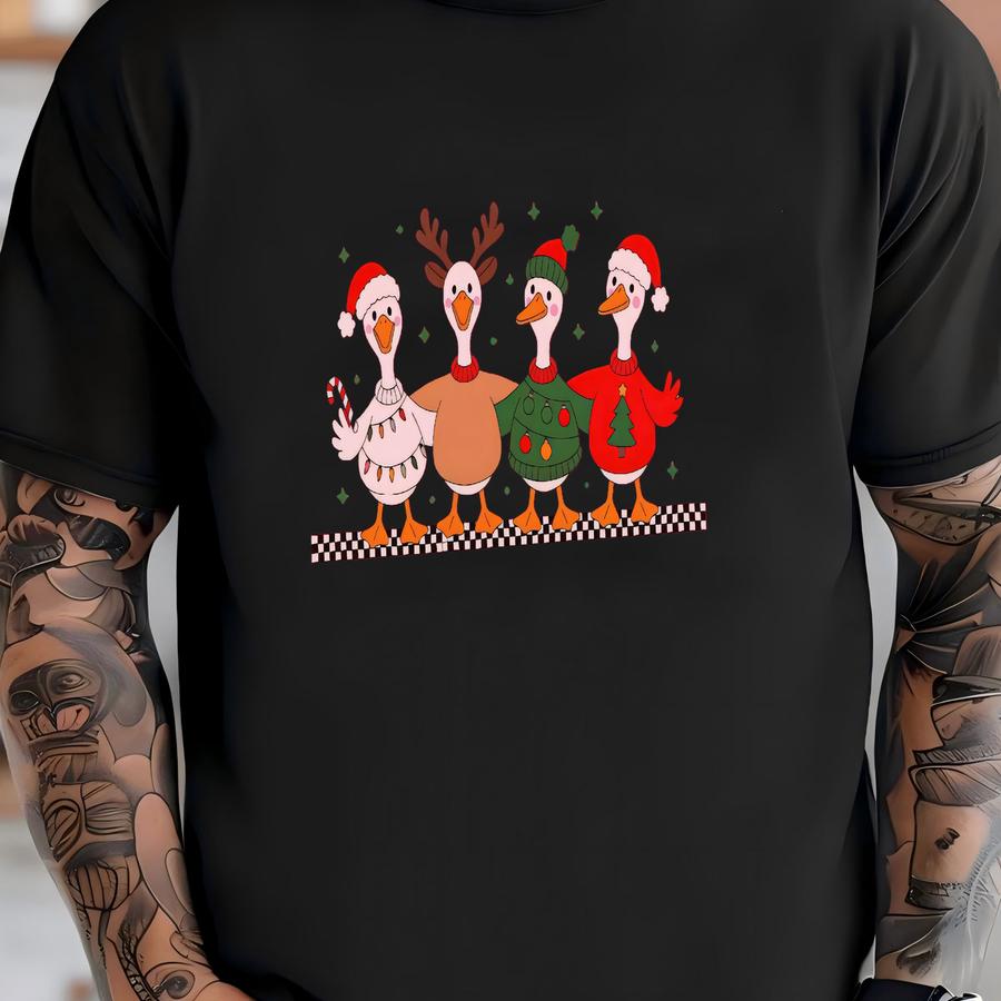Christmas Just A Merry Goose Sweatshirt, Duck Christmas Shirt, Funny Christmas Sweatshirt, Cute Holiday Sweatshirt, Christmas Gift T-shirt