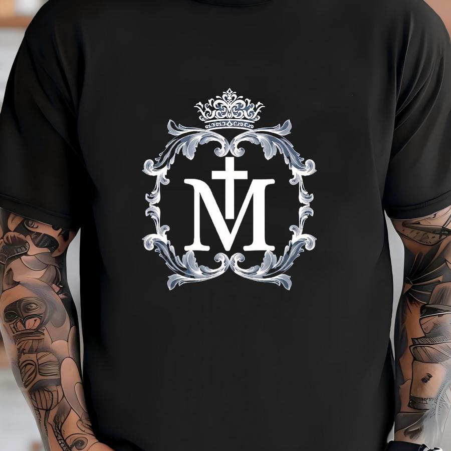 Marian Cross Sweatshirt: Catholic Women's Apparel T-shirt