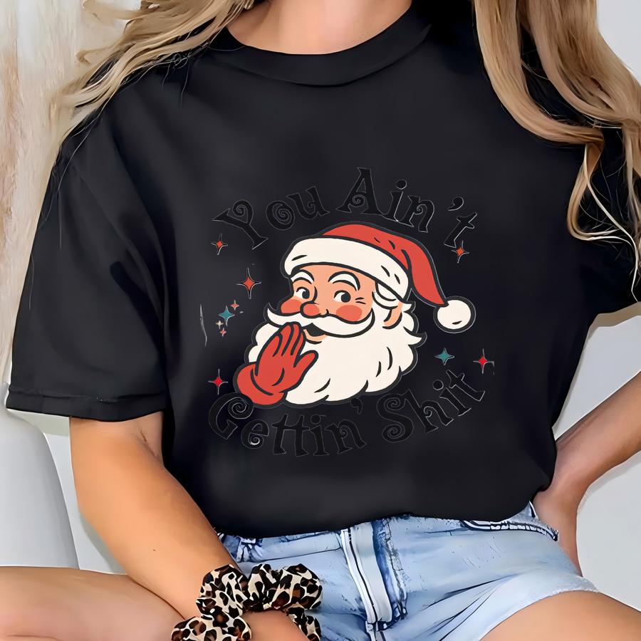 Funny Santa Sweatshirt, Retro Christmas Crewneck. Holiday Pullover, Festive Top, Xmas Gift, Vintage Style T-shirt