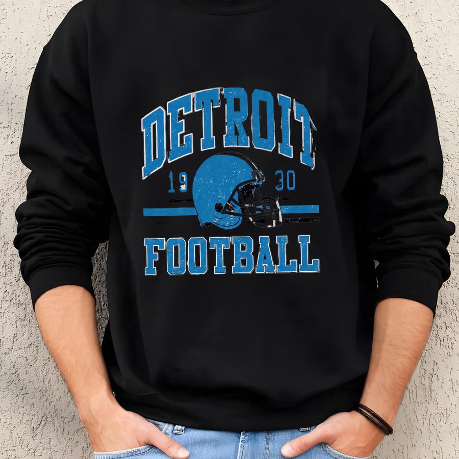 Vintage Detroit Football Sweatshirt For Man Woman Sweatshirt,unisex Sports Gear, Football Game Day Shirt, Detroit Fan Tee, Vintage Lion Gift Sweatshirt