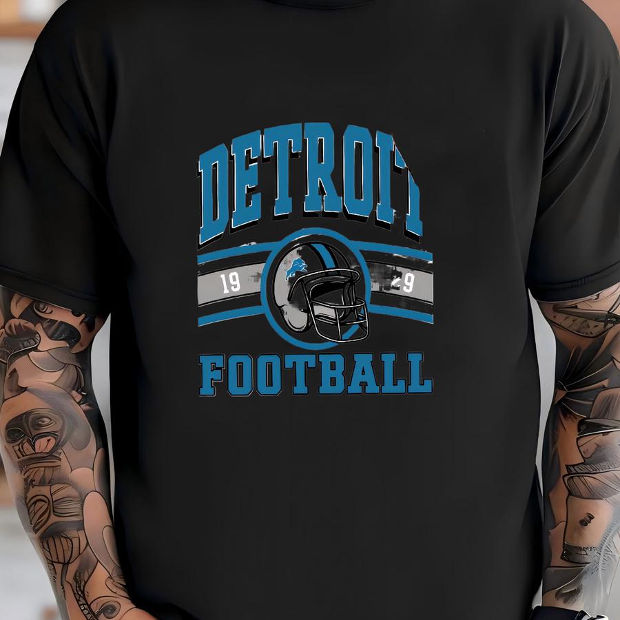 Detroit Football Crewneck Sweatshirt, Vintage Sports Fan Apparel, Game Day Gift, Detroit Sweatshirt, Detroit Football Fan Sweatshirt T-shirt