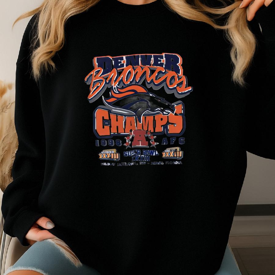 Vintage 90s Denver Broncos Sweatshirt Large Denver Broncos Super Bowl Champs Sweater Broncos American Football Jumper Broncos Crewneck L Sweatshirt
