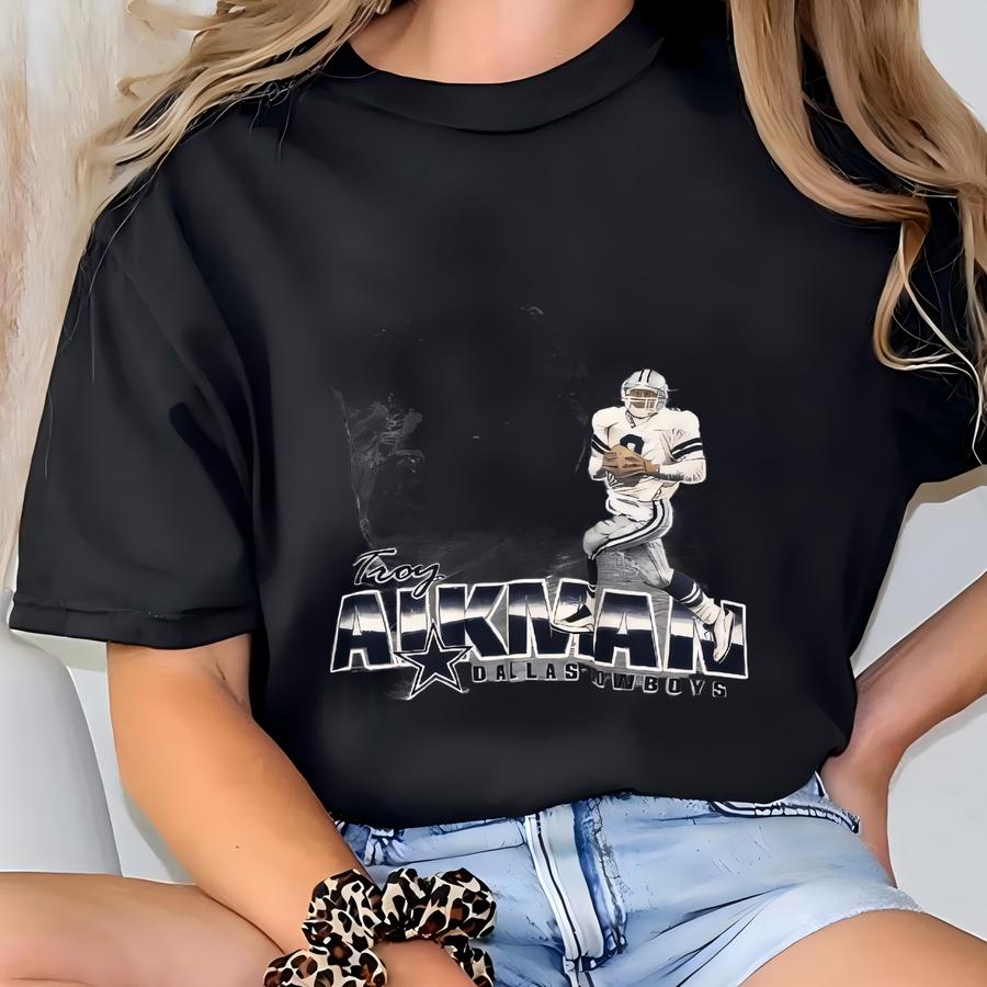 Vintage 90s Cowboys Sweatshirt Troy Aikman Cowboys Football Player Sweater Cowboys Football Club Crewneck Xl T-shirt