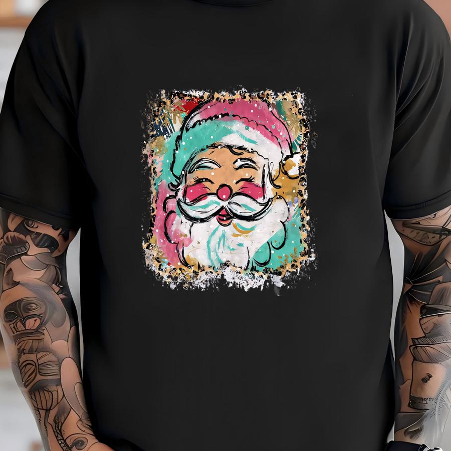 Retro Santa Tee: Vintage Christmas Graphic Shirt T-shirt