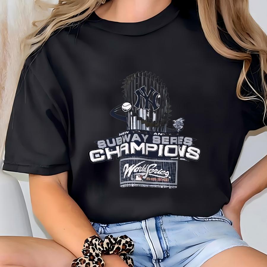 Vintage 90s New York Mlb Sweatshirt Ny Subway Series Champions Sweater Ny American Baseball Gray Crewneck Xl T-shirt