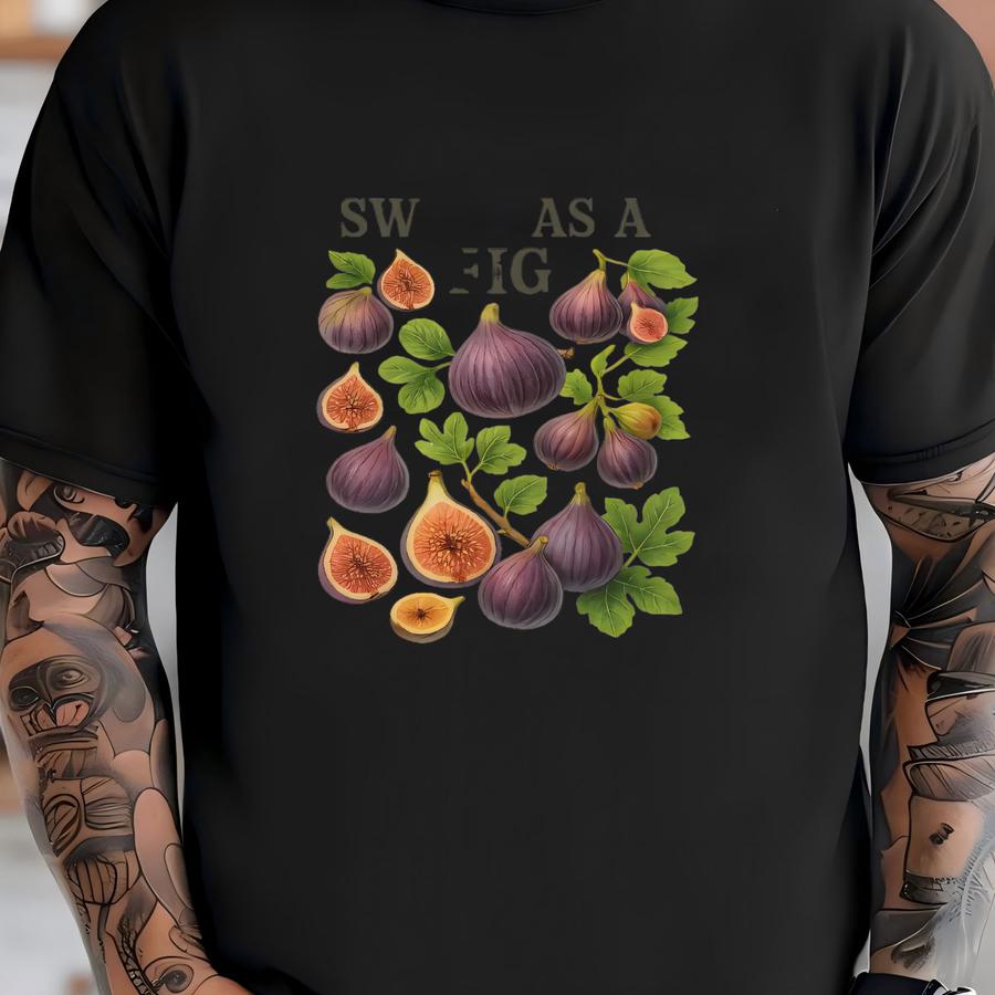 Sweet As A Fig Unisex Sweatshirt – Retro Fruit Graphic Cozy Pullover T-shirt
