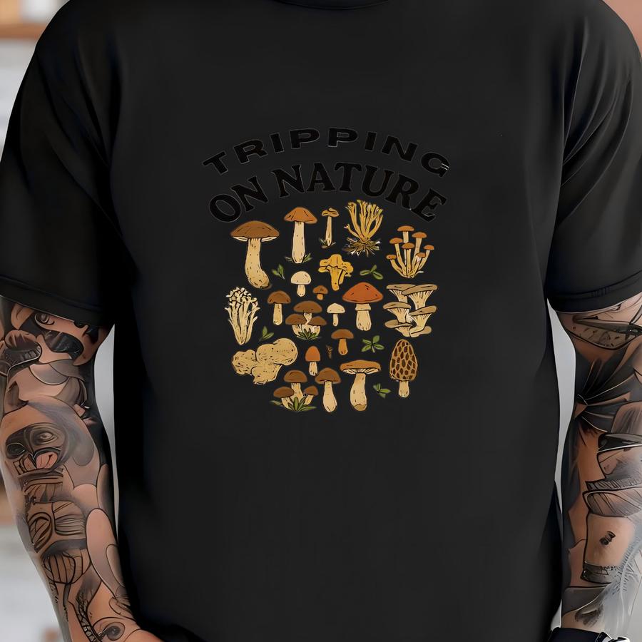 Tripping N Nature Unisex Sweatshirt – Psychedelic Mushroom Graphic Pullover T-shirt