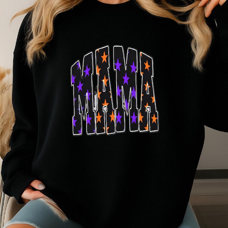 Comfy Mama Sweatshirt: Varsity Style, Cotton Blend Sweatshirt