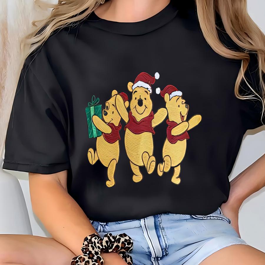 Kids  Christmas Sweatshirt, Winnie Pooh Shirt, Christmas Pooh Shirt, Kids Pooh Shirt, Kids Shirt T-shirt