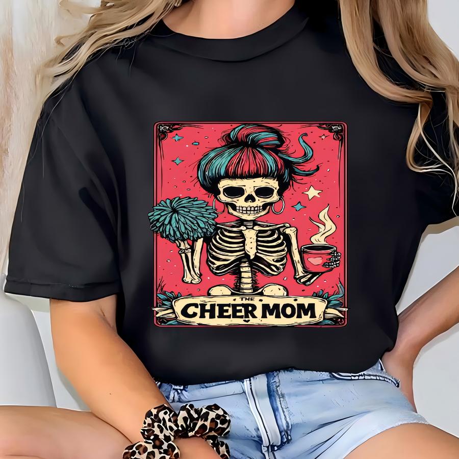 Cheer Mom Tarot Card Hoodie - Funny Halloween Cheerleading Gift T-shirt