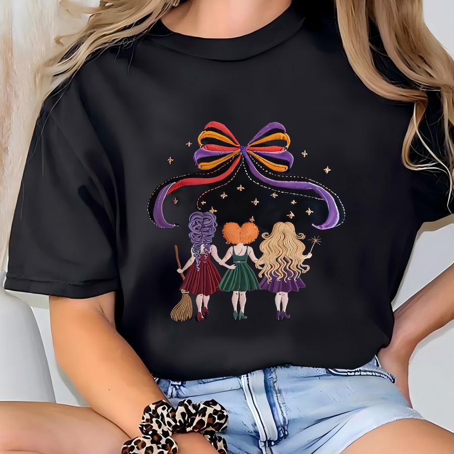 Youth Sweatshirt, Sanderson Sisters Sweatshirt, Coquette Bow Sweatshirt, Halloween Witch Shirt, Kids Halloween Shirt T-shirt