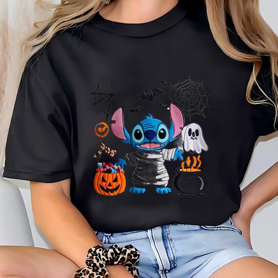 Stitch Halloween Kids Sweatshirt, Stitch Shirt, Spooky Stitch Shirt, Matching Family Shirt, Kids Halloween Shirt T-shirt