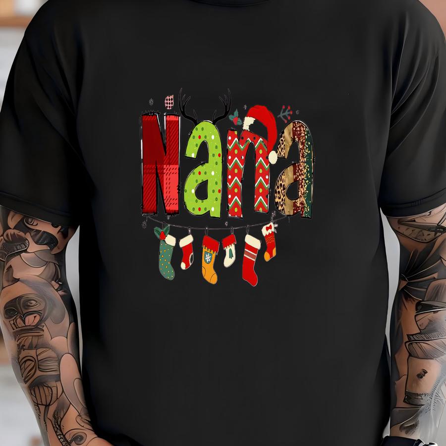 Custom Christmas Nana Sweatshirt, Nana Shirt,custom Name Holiday Shirt,holiday Gift For Nana,christmas Sweatshirt,personalized Gift For Nana T-shirt