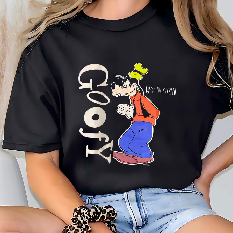 Vintage 90s Sweatshirt Crewneck Pullover Mouse Pluto Donald Duck Print Logo Black Medium T-shirt