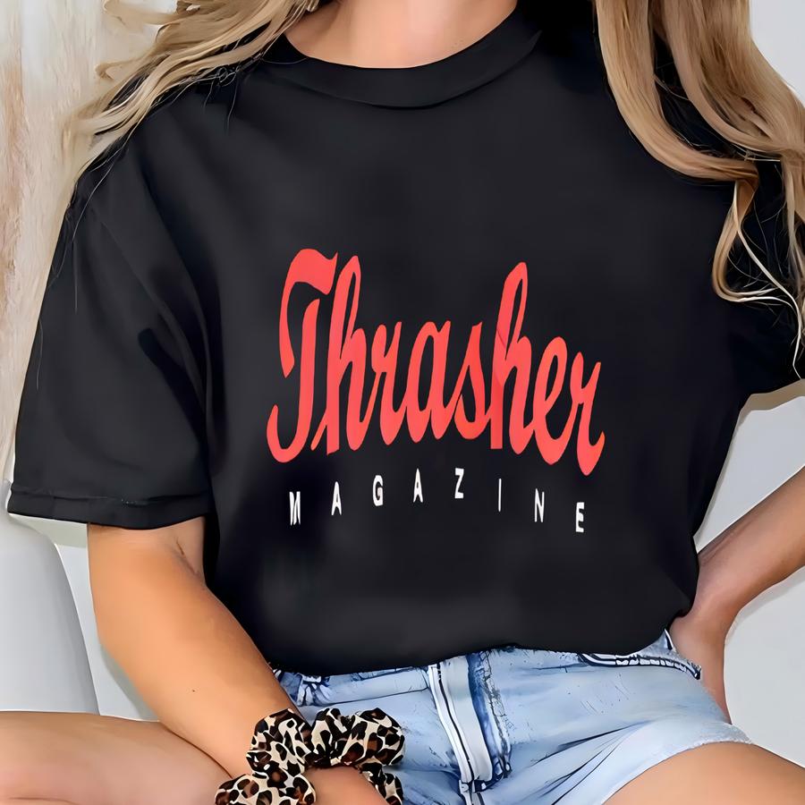 Vintage Thrasher Sweatshirt Crewneck Pullover Thrasher Zine Skateboard Print Logo Black Small T-shirt