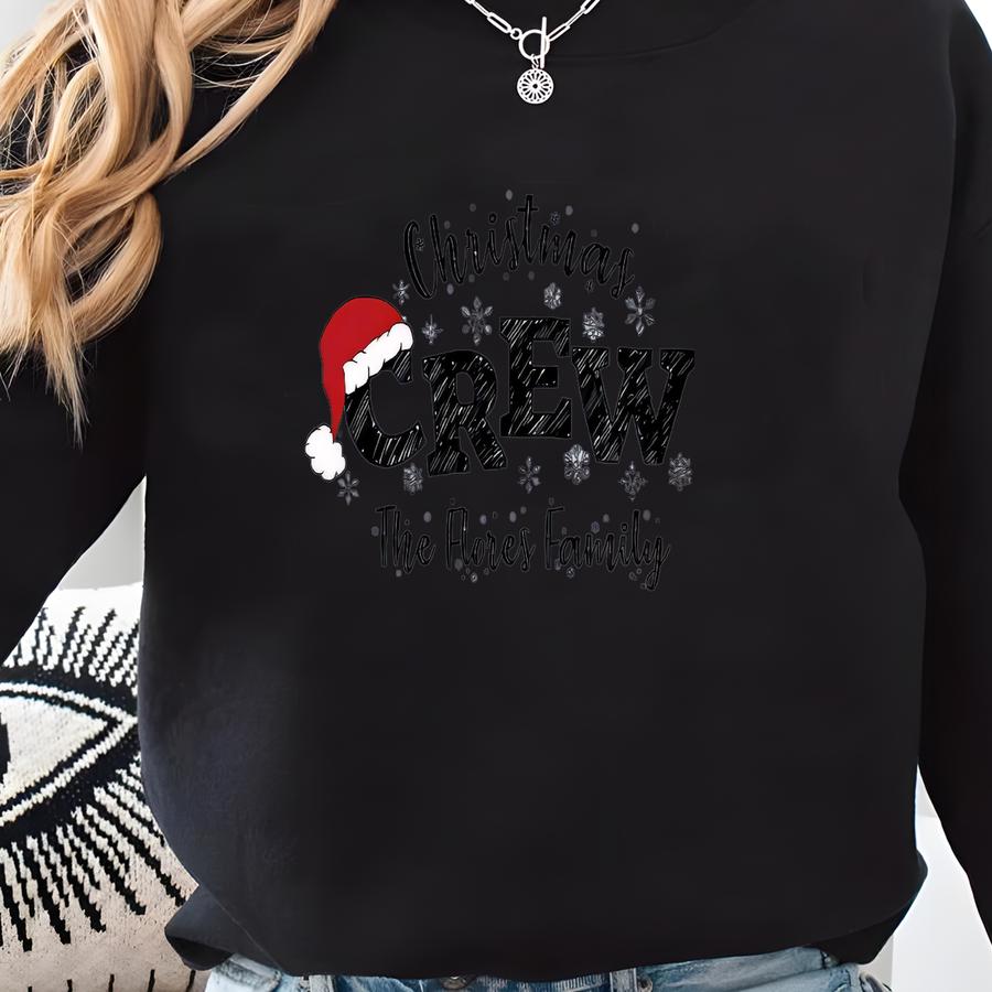 Custom Name Family Christmas Crew Sweatshirt, Personalized Matching Family Holiday Outfit Sweatshirt