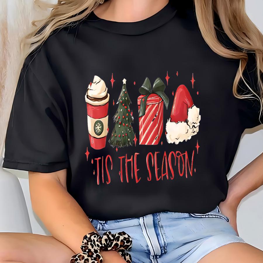 Tis The Season Sweatshirt, Christmas Tis The Season Sweatshirt, Merry Christmas Shirt, Christmas Sweatshirt, Cute Winter Hoodie T-shirt