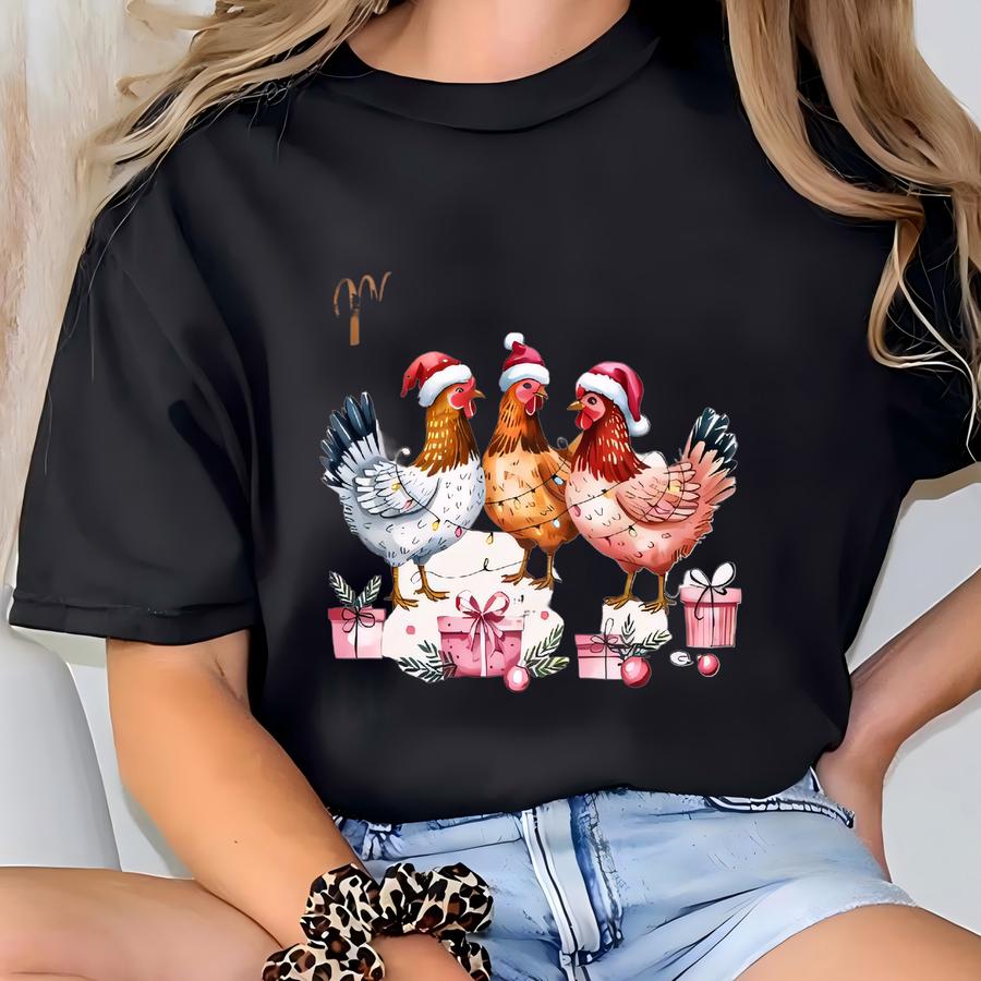 ® Hoodie, Christmas Chicken Shirt, Merry And Bright Shirt, Xmas Chicken Hoodie, Xmas season shirt, Merry Chickmas Tee T-shirt