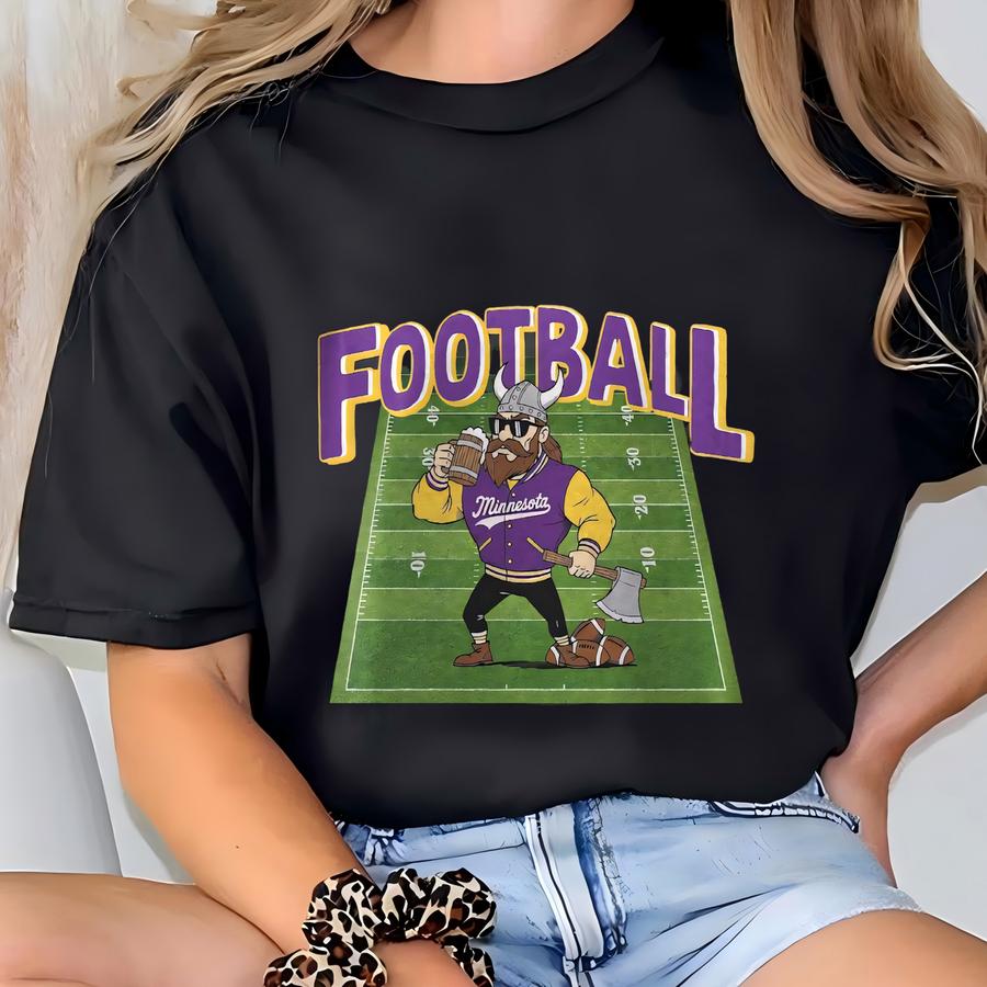 Vintage Minnesota Football Shirt, Vikings Mascot Shirt, Minnesota Football Crewneck Tee, Football Shirt, Vikings Game Day Tee T-shirt