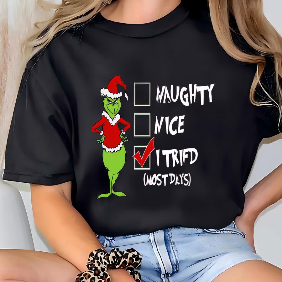 Funny Santa Hoodie, Xmas Hoodie, Naughty Shirt, Christmas Sweatshirt, Mas Hoodie, Family Christmas Crewneck T-shirt