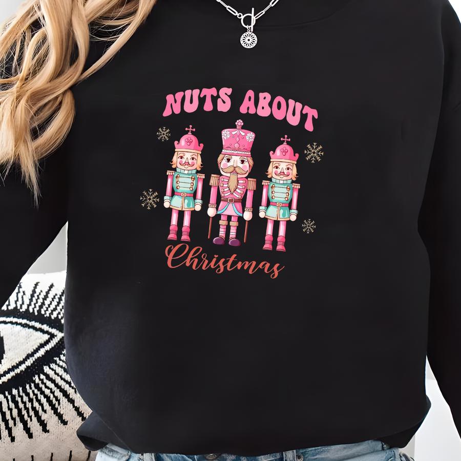Nutcracker Sweatshirt Girls Red Pink Green Svg Png Preppy Christmas Cute Sublimation Designs Pink Nutcracker Print Merry And Bright Shirt Sweatshirt
