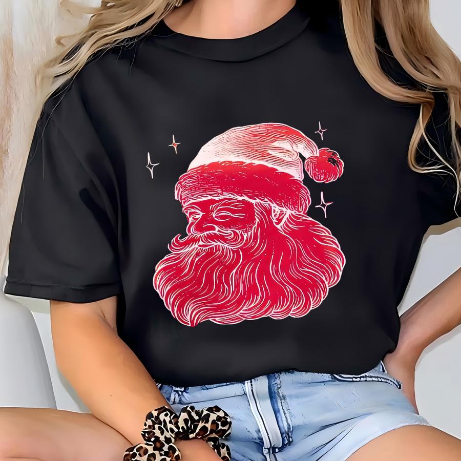 Cozy Womens Sweatshirt Holiday Graphic Pullover Cute Winter Lounge Top Festive Cozy Crewneck Gift For Her Santa Claus Crewneck Sweatshirt T-shirt