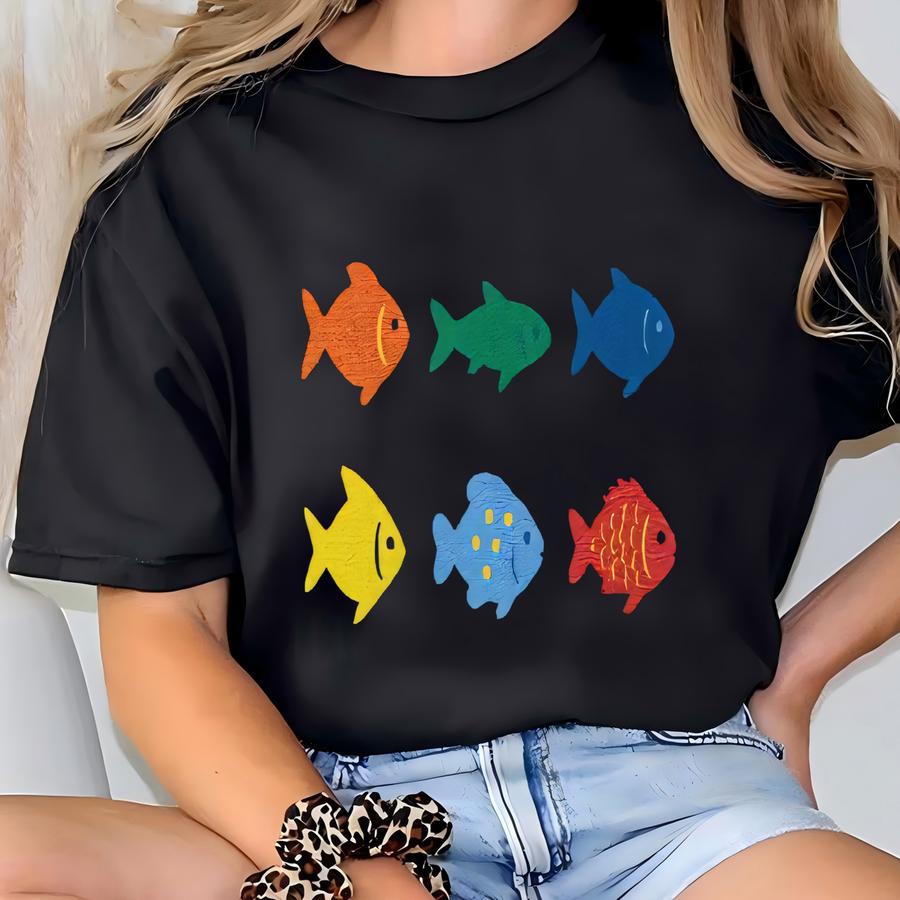 Fisherman Crewneck Colorful Fish Sweater Fishing Sweatshirt Trout Fish Crewneck T-shirt