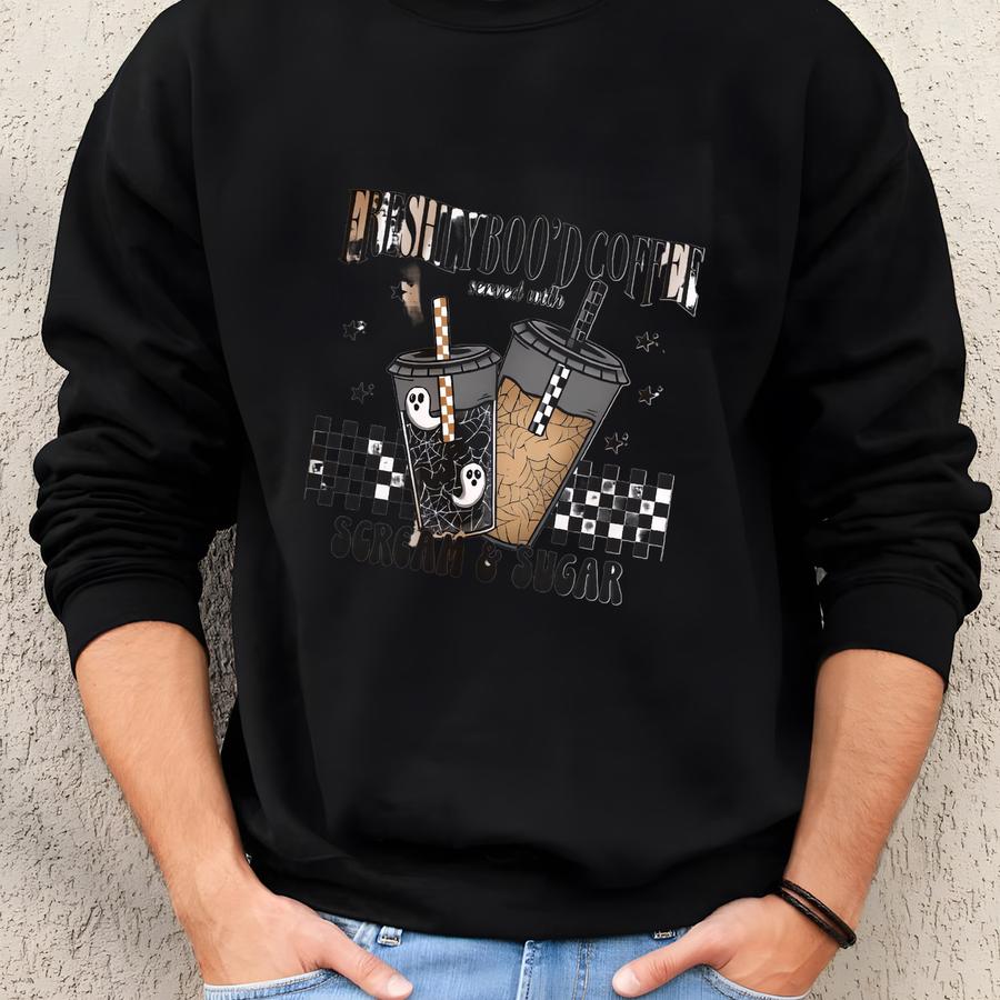 Christmas Coffee Sweatshirt: Freshly Brewed Latte Graphic Tee Sweatshirt