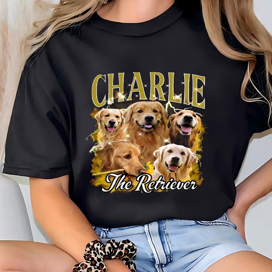 Custom Pet Photos Graphic Adorable Shirt, Personalized Dog Lovers Hoodie, Cats Unique Loving Sweatshirt Gift, Pet Photo + Name Custom  T-shirt