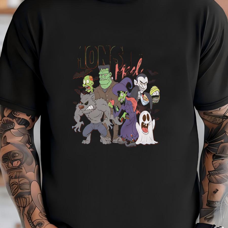 Monster Mash Graphic Sweatshirt | Halloween Gildan Crewneck T-shirt