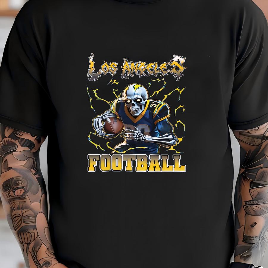 Vintage Los Angeles Skeleton Football Hoodie: Retro La Fan Gift T-shirt