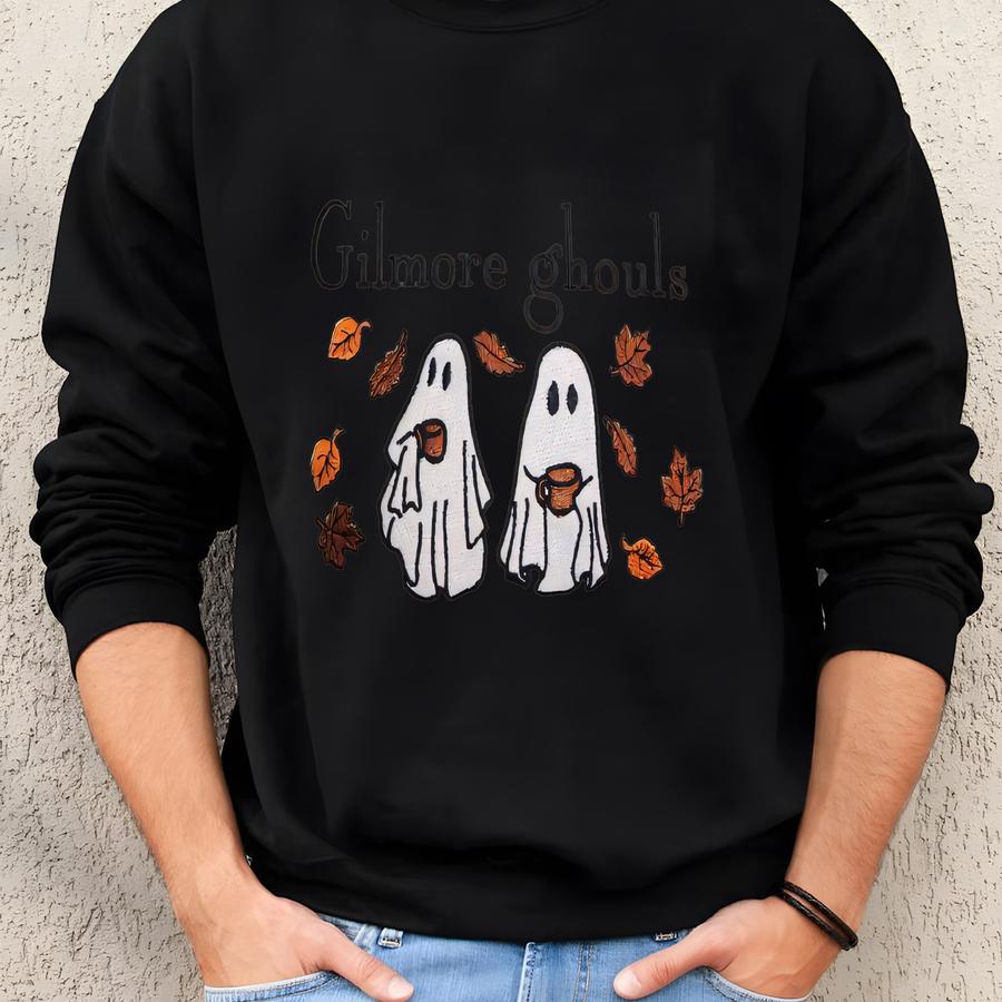 Gilmore Ghouls Sweatshirt, Stars Hollow Y, Luke's Coffee Leaves Autumn Sweater For Fans, Cute Christmas Gift For Her Sweatshirt