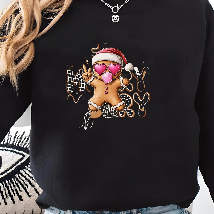 Gingerbread Merry Christmas Sweatshirt, Christmas Cookie Shirt, Gingerbread Christmas Shirt, Christmas Gift, Holiday Shirt, Xmas Sweatshirt Sweatshirt