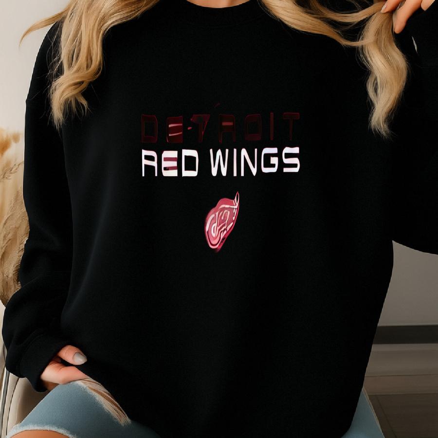 Vintage 90s Detroit Red Wings Sweatshirt Crewneck Pullover Sportswear Detroit Red Wings Logo Red  Sweatshirt