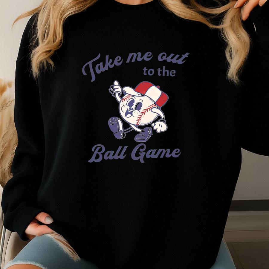 Baseball Game Day Shirt, Take Me Out To The Ballgame Tee, Vintage Sports Baseball T-shirt, Retro Summer Baseball Shirt Women Sweatshirt