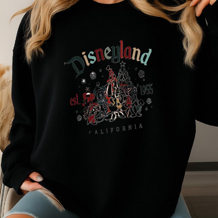 Retro Land Est. 1955 California Christmas Shirt, Vintage Land Christmas All Characters Shirt,  Friends Holiday, Tsf247 Sweatshirt