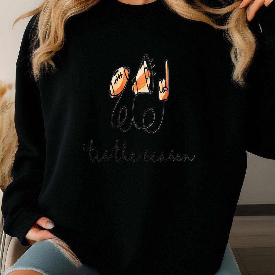 Football Sweatshirt, Tis The Season Football Crewneck, Game Day Shirt, Minimalist Fall Football Season Top, Football Mom Gift Sweatshirt